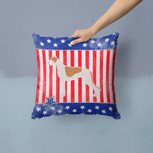 Load image into Gallery viewer, USA Patriotic Greyhound Throw Pillow - 14x14 Decorative Pillow – Art for Your Home &amp; Patio BB3305PW1414