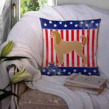 Load image into Gallery viewer, USA Patriotic Afghan Hound Throw Pillow - 14x14 Decorative Pillow – Art for Your Home &amp; Patio BB3306PW1414