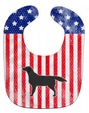Load image into Gallery viewer, USA Patriotic Black Labrador Retriever Baby Bib BB3308BIB