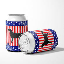 Load image into Gallery viewer, USA Patriotic Black Labrador Retriever Can or Bottle Hugger BB3308CC