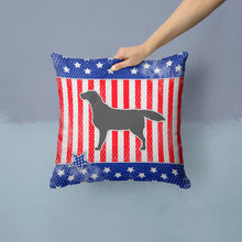 Load image into Gallery viewer, USA Patriotic Black Labrador Retriever Throw Pillow - 14x14 Decorative Pillow – Art for Your Home &amp; Patio BB3308PW1414