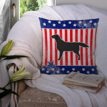 Load image into Gallery viewer, USA Patriotic Black Labrador Retriever Throw Pillow - 14x14 Decorative Pillow – Art for Your Home &amp; Patio BB3308PW1414