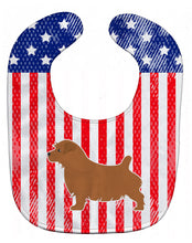 Load image into Gallery viewer, USA Patriotic Norfolk Terrier Baby Bib BB3309BIB