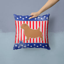 Load image into Gallery viewer, USA Patriotic Norfolk Terrier Throw Pillow - 14x14 Decorative Pillow – Art for Your Home &amp; Patio BB3309PW1414