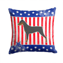 Load image into Gallery viewer, USA Patriotic German Pinscher Throw Pillow - 14x14 Decorative Pillow – Art for Your Home &amp; Patio BB3313PW1414
