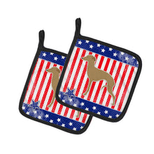 Load image into Gallery viewer, USA Patriotic Italian Greyhound Pot Holders - Set of 2 - Heat-Resistant Kitchen Essentials BB3314PTHD