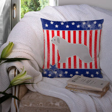 Load image into Gallery viewer, USA Patriotic Spanish Water Dog Throw Pillow - 14x14 Decorative Pillow – Art for Your Home &amp; Patio BB3315PW1414