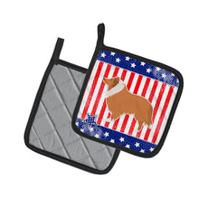 Load image into Gallery viewer, USA Patriotic Collie Pot Holders - Set of 2 - Heat-Resistant Kitchen Essentials BB3316PTHD