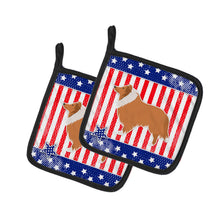 Load image into Gallery viewer, USA Patriotic Collie Pot Holders - Set of 2 - Heat-Resistant Kitchen Essentials BB3316PTHD