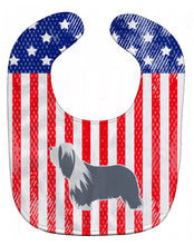 Load image into Gallery viewer, USA Patriotic Bearded Collie Baby Bib BB3317BIB