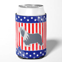 Load image into Gallery viewer, USA Patriotic Bearded Collie Can or Bottle Hugger BB3317CC