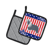 Load image into Gallery viewer, USA Patriotic Bearded Collie Pot Holders - Set of 2 - Heat-Resistant Kitchen Essentials BB3317PTHD