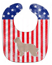 Load image into Gallery viewer, USA Patriotic Pyrenean Shepherd Baby Bib BB3318BIB