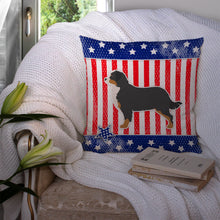 Load image into Gallery viewer, USA Patriotic Bernese Mountain Dog Throw Pillow - 14x14 Decorative Pillow – Art for Your Home &amp; Patio BB3319PW1414