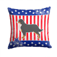 Load image into Gallery viewer, USA Patriotic Bernese Mountain Dog Throw Pillow - 14x14 Decorative Pillow – Art for Your Home &amp; Patio BB3319PW1414