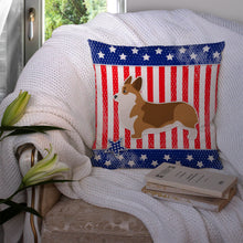 Load image into Gallery viewer, USA Patriotic Corgi Throw Pillow - 14x14 Decorative Pillow – Art for Your Home &amp; Patio BB3320PW1414
