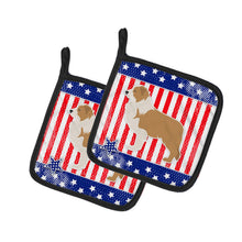 Load image into Gallery viewer, USA Patriotic Red Border Collie Pot Holders - Set of 2 - Heat-Resistant Kitchen Essentials BB3322PTHD