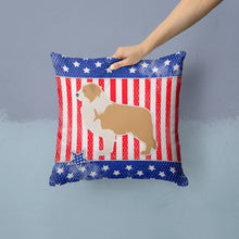 Load image into Gallery viewer, USA Patriotic Red Border Collie Throw Pillow - 14x14 Decorative Pillow – Art for Your Home &amp; Patio BB3322PW1414