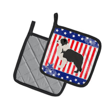 Load image into Gallery viewer, USA Patriotic Black Border Collie Pot Holders - Set of 2 - Heat-Resistant Kitchen Essentials BB3323PTHD