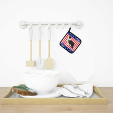 Load image into Gallery viewer, USA Patriotic Black Border Collie Pot Holders - Set of 2 - Heat-Resistant Kitchen Essentials BB3323PTHD