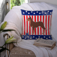 Load image into Gallery viewer, USA Patriotic Australian Kelpie Dog Throw Pillow - 14x14 Decorative Pillow – Art for Your Home &amp; Patio BB3329PW1414