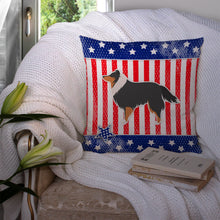 Load image into Gallery viewer, USA Patriotic Sheltie/Shetland Sheepdog Throw Pillow - 14x14 Decorative Pillow – Art for Your Home &amp; Patio BB3330PW1414