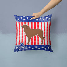Load image into Gallery viewer, USA Patriotic Portuguese Sheepdog Dog Throw Pillow - 14x14 Decorative Pillow – Art for Your Home &amp; Patio BB3331PW1414