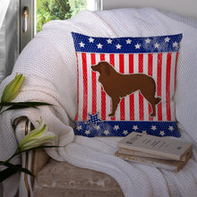 Load image into Gallery viewer, USA Patriotic Portuguese Sheepdog Dog Throw Pillow - 14x14 Decorative Pillow – Art for Your Home &amp; Patio BB3331PW1414