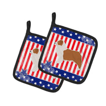 Load image into Gallery viewer, USA Patriotic Australian Shepherd Dog Pot Holders - Set of 2 - Heat-Resistant Kitchen Essentials BB3333PTHD