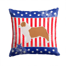 Load image into Gallery viewer, USA Patriotic Australian Shepherd Dog Throw Pillow - 14x14 Decorative Pillow – Art for Your Home &amp; Patio BB3333PW1414