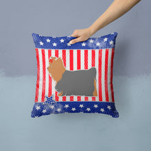 Load image into Gallery viewer, USA Patriotic Yorkshire Terrier Yorkie Throw Pillow - 14x14 Decorative Pillow – Art for Your Home &amp; Patio BB3334PW1414