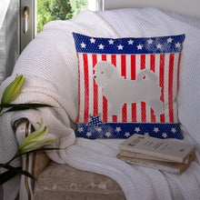 Load image into Gallery viewer, USA Patriotic Maltese Throw Pillow - 14x14 Decorative Pillow – Art for Your Home &amp; Patio BB3336PW1414
