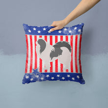 Load image into Gallery viewer, USA Patriotic Japanese Chin Throw Pillow - 14x14 Decorative Pillow – Art for Your Home &amp; Patio BB3337PW1414