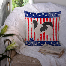 Load image into Gallery viewer, USA Patriotic Japanese Chin Throw Pillow - 14x14 Decorative Pillow – Art for Your Home &amp; Patio BB3337PW1414