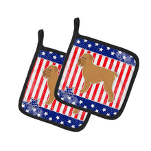 Load image into Gallery viewer, USA Patriotic Brussels Griffon Pot Holders - Set of 2 - Heat-Resistant Kitchen Essentials BB3340PTHD