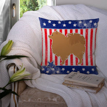 Load image into Gallery viewer, USA Patriotic Pomeranian Throw Pillow - 14x14 Decorative Pillow – Art for Your Home &amp; Patio BB3342PW1414