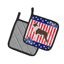 Load image into Gallery viewer, USA Patriotic Boston Terrier Pot Holders - Set of 2 - Heat-Resistant Kitchen Essentials BB3344PTHD