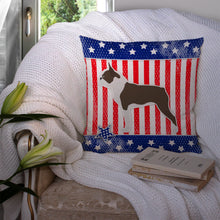Load image into Gallery viewer, USA Patriotic Boston Terrier Throw Pillow - 14x14 Decorative Pillow – Art for Your Home &amp; Patio BB3344PW1414