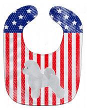 Load image into Gallery viewer, USA Patriotic Bichon Frise Baby Bib BB3345BIB
