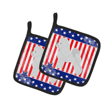 Load image into Gallery viewer, USA Patriotic Bichon Frise Pot Holders - Set of 2 - Heat-Resistant Kitchen Essentials BB3345PTHD