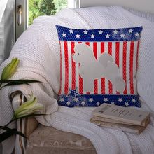 Load image into Gallery viewer, USA Patriotic Bichon Frise Throw Pillow - 14x14 Decorative Pillow – Art for Your Home &amp; Patio BB3345PW1414