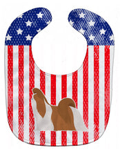 Load image into Gallery viewer, USA Patriotic Shih Tzu Baby Bib BB3346BIB