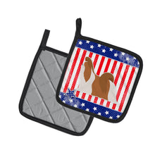 Load image into Gallery viewer, USA Patriotic Shih Tzu Pot Holders - Set of 2 - Heat-Resistant Kitchen Essentials BB3346PTHD