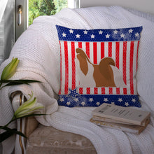 Load image into Gallery viewer, USA Patriotic Shih Tzu Throw Pillow - 14x14 Decorative Pillow – Art for Your Home &amp; Patio BB3346PW1414