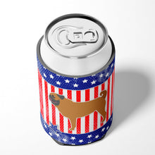 Load image into Gallery viewer, USA Patriotic Pug Can or Bottle Hugger BB3347CC