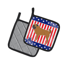 Load image into Gallery viewer, USA Patriotic Pug Pot Holders - Set of 2 - Heat-Resistant Kitchen Essentials BB3347PTHD
