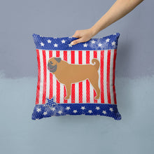 Load image into Gallery viewer, USA Patriotic Pug Throw Pillow - 14x14 Decorative Pillow – Art for Your Home &amp; Patio BB3347PW1414