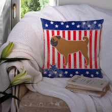 Load image into Gallery viewer, USA Patriotic Pug Throw Pillow - 14x14 Decorative Pillow – Art for Your Home &amp; Patio BB3347PW1414