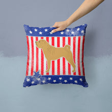 Load image into Gallery viewer, USA Patriotic Shar Pei Throw Pillow - 14x14 Decorative Pillow – Art for Your Home &amp; Patio BB3352PW1414