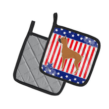 Load image into Gallery viewer, USA Patriotic Boxer Pot Holders - Set of 2 - Heat-Resistant Kitchen Essentials BB3353PTHD